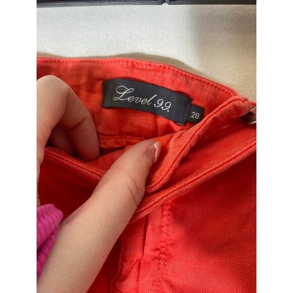 Level 99 Coral Linen Blend Slacks Sz 28 - Picture 3 of 3